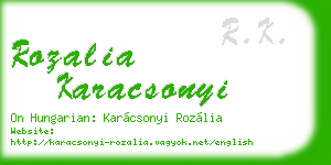 rozalia karacsonyi business card